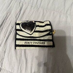 Juicy Couture Black and Cream Striped Card Holder